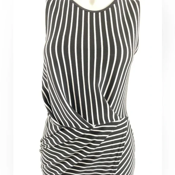 Boohoo Night Stripe Assymetrical Dress - Picture 3 of 6